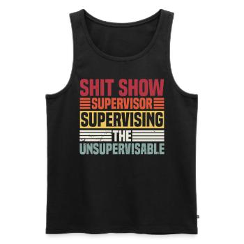 Supervising The Unsupervisable - Men's Premium Organic Tank Top - black - Front - AI Model Male 178 light (178cm)