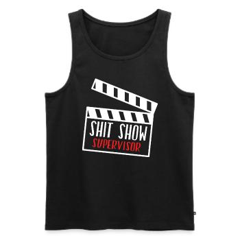 Cinema Chaos Shit Show Supervisor - Men's Premium Organic Tank Top - black - Front - AI Model Male 178 light (178cm)