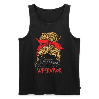 Shitshow Supervisor Frauen - Männer Premium Bio Tank Top - Schwarz - Vorne - AI Model Male 178 light (178cm)