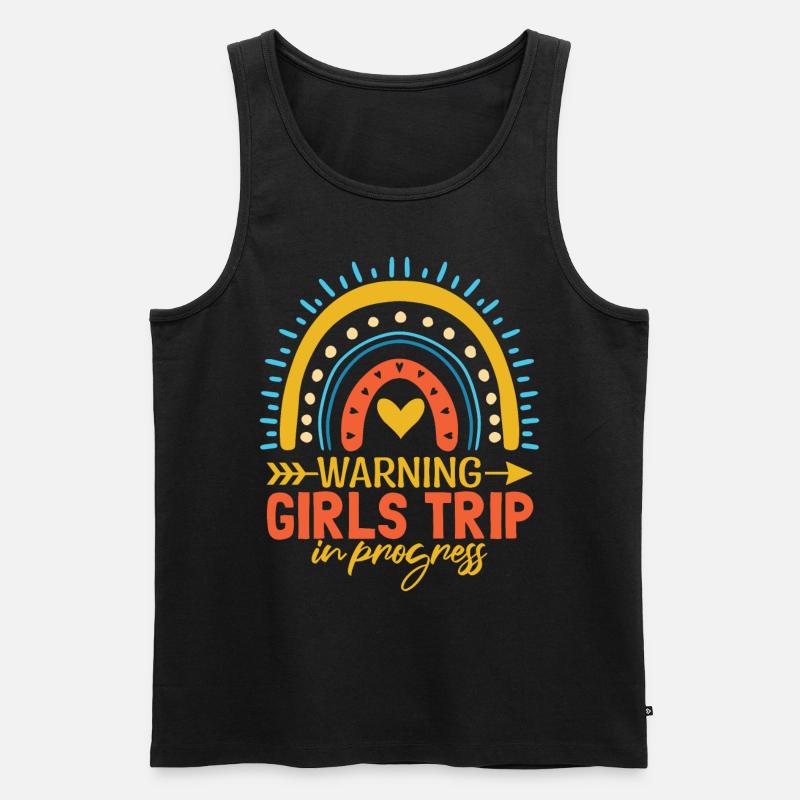 Mädchenreise Urlaub Regenbogen - Männer Premium Bio Tank Top - Schwarz