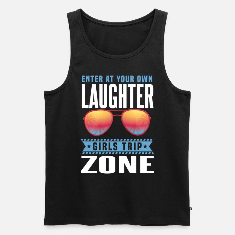 Lustige Mädchen-Reise - Männer Premium Bio Tank Top - Schwarz