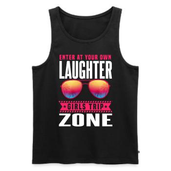 Betreten Sie Ihre eigene Laughter Girls Trip Zone - Männer Premium Bio Tank Top - Schwarz - Vorne - Michal (187cm)