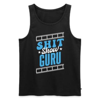 Shit Show Guru - Men's Premium Organic Tank Top - black - Front - AI Model Male 178 light (178cm)