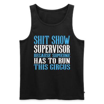 Supervisor Design Funny Humor Sarcasm - Men's Premium Organic Tank Top - black - Front - AI Model Male 178 light (178cm)