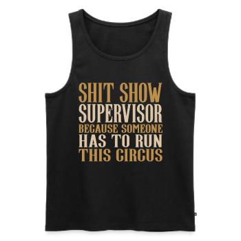 Chaos Blague Humour Drôle - Débardeur bio Premium Homme - noir - Devant - Michal (187cm)