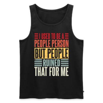 Retro Ich Früher war ich ein geselliger Mensch - Männer Premium Bio Tank Top - Schwarz - Vorne - AI Model Male 178 light (178cm)