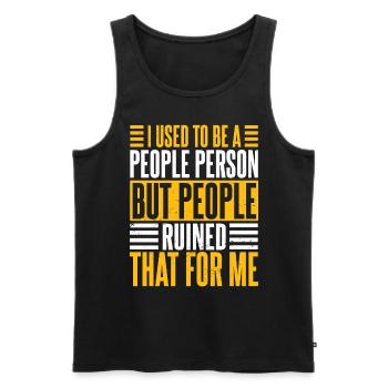 I Used To Be A People Person Men - Men's Premium Organic Tank Top - black - Front - Michal (187cm)