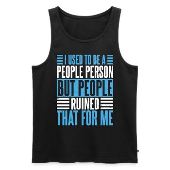Früher war ich ein geselliger Mensch, Männer, introvertiert - Männer Premium Bio Tank Top - Schwarz - Vorne - AI Model Male 178 light (178cm)