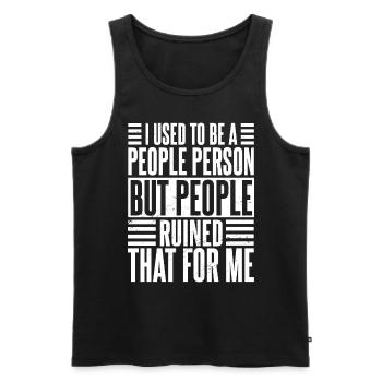 Früher war ich ein geselliger Mensch - Männer Premium Bio Tank Top - Schwarz - Vorne - AI Model Male 178 light (178cm)