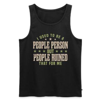 Einzelgänger sagt Humor Früher war ich ein geselliger Mensch - Männer Premium Bio Tank Top - Schwarz - Vorne - AI Model Male 178 light (178cm)