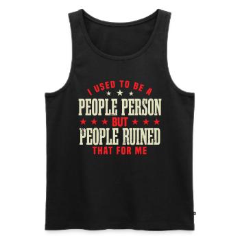 Timide Introverti Humour Sarcasme Personnes - Débardeur bio Premium Homme - noir - Devant - AI Model Male 178 light (178cm)