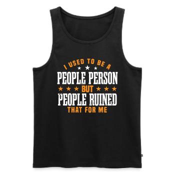 Früher war ich ein geselliger Mensch, der sagte - Männer Premium Bio Tank Top - Schwarz - Vorne - AI Model Male 178 light (178cm)