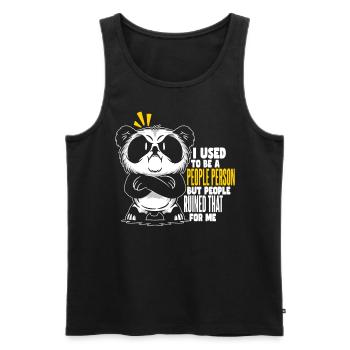 Panda Asozial Früher war ich ein geselliger Mensch - Männer Premium Bio Tank Top - Schwarz - Vorne - AI Model Male 178 light (178cm)