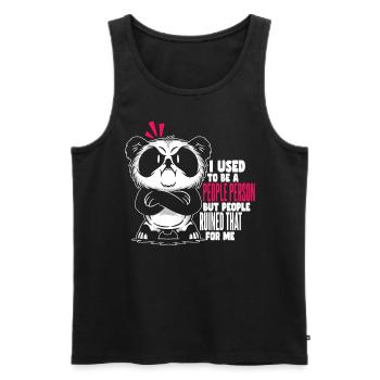I Used To Be A People Person Introvert Panda - Men's Premium Organic Tank Top - black - Front - Michal (187cm)