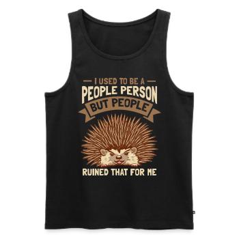 Früher war ich ein geselliger Igel - Männer Premium Bio Tank Top - Schwarz - Vorne - AI Model Male 178 light (178cm)