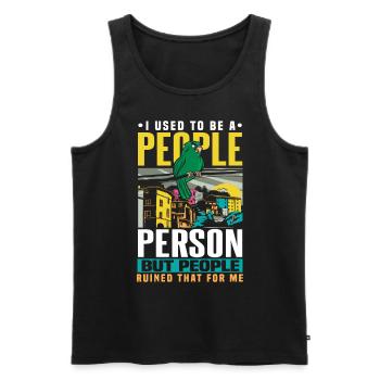 I Used To Be A People Person Bird Parrot Introvert - Men's Premium Organic Tank Top - black - Front - Michal (187cm)