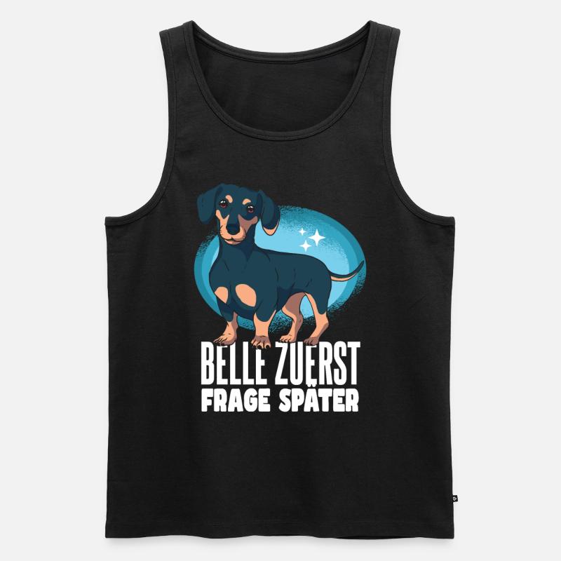 Lustiger Dackel Spruch - Männer Premium Bio Tank Top - Schwarz