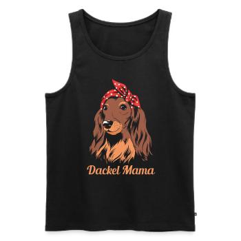 Hund Dackel Mama Dachshund Rauhaardackel Gassi - Männer Premium Bio Tank Top - Schwarz - Vorne - Michal (187cm)