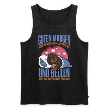Dackel Süß Gassi Geschenk Dachshund - Männer Premium Bio Tank Top - Schwarz - Vorne - Michal (187cm)