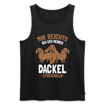 Ich Gehe Meinen Dackel Streicheln - Männer Premium Bio Tank Top - Schwarz - Vorne - Michal (187cm)