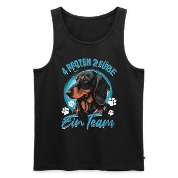 Dackel Geschenk - Männer Premium Bio Tank Top - Schwarz - Vorne - AI Model Male 178 light (178cm)