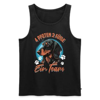 Rauhaardackel Hund Gassi Geschenk - Männer Premium Bio Tank Top - Schwarz - Vorne - Michal (187cm)