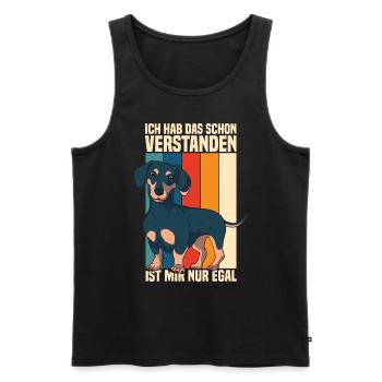 Dackel Geschenke Dachshund T-Shirt - Männer Premium Bio Tank Top - Schwarz - Vorne - Michal (187cm)