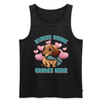 Süßer Dackel Dackelhund Dachshund Rauhaardackel - Männer Premium Bio Tank Top - Schwarz - Vorne - Michal (187cm)