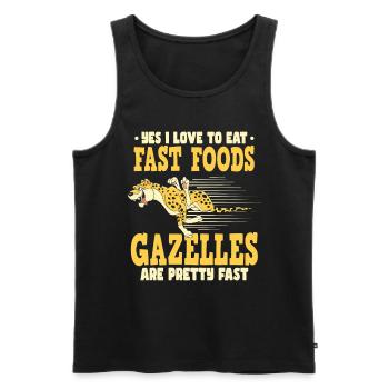 Funny Cheetah - Men's Premium Organic Tank Top - black - Front - Michal (187cm)