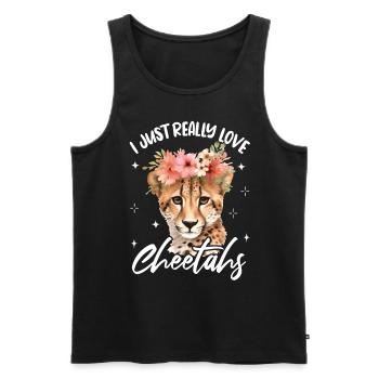 Frauen Gepard Leopard - Männer Premium Bio Tank Top - Schwarz - Vorne - AI Model Male 178 light (178cm)