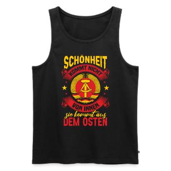 Schönheit Kommt Aus Dem Osten - Männer Premium Bio Tank Top - Schwarz - Vorne - Michal (187cm)