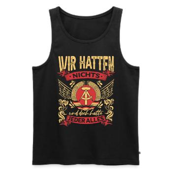 DDR Osten Heimat - Männer Premium Bio Tank Top - Schwarz - Vorne - AI Model Male 178 light (178cm)