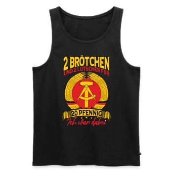 DDR Spruch Ostdeutschland Sachsen - Männer Premium Bio Tank Top - Schwarz - Vorne - AI Model Male 178 light (178cm)