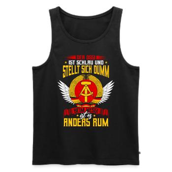 Ostossi Heimat Ostalgie Osten - Männer Premium Bio Tank Top - Schwarz - Vorne - Michal (187cm)