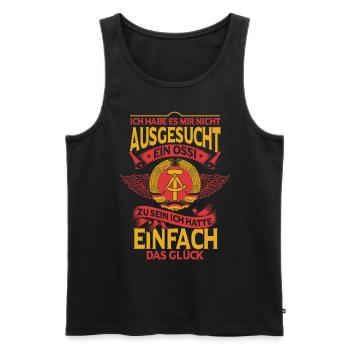 Ossi Ostdeutscher DDR Dialekt Sachsen - Männer Premium Bio Tank Top - Schwarz - Vorne - Michal (187cm)