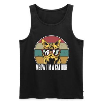 Katze mit Sonnenbrille miau, ich bin eine Katze duh - Männer Premium Bio Tank Top - Schwarz - Vorne - AI Model Male 178 light (178cm)