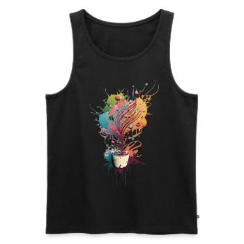 Coffee Explosion 02 - Men's Premium Organic Tank Top - black - Front - AI Model Male 178 light (178cm)