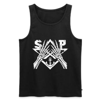 St.Pauli Kiez Hamburg Totenkopf Sankt Pauli - Débardeur bio Premium Homme - noir - Devant - AI Model Male 178 light (178cm)