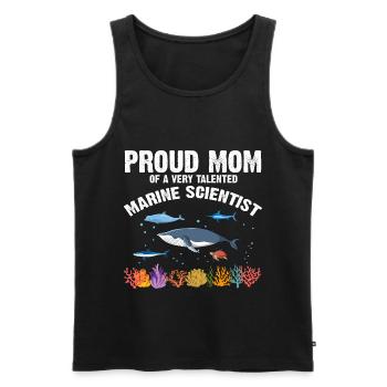 Fière Maman Biologiste Marine Biologie Marine Mer - Débardeur bio Premium Homme - noir - Devant - Michal (187cm)