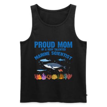 Fière Maman Biologiste Marine Biologie Marine Mer - Débardeur bio Premium Homme - noir - Devant - Michal (187cm)