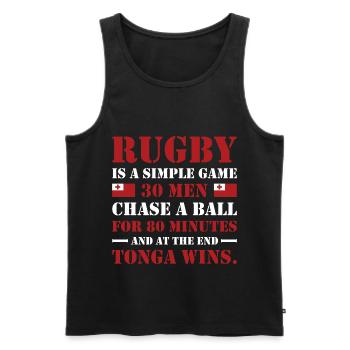 Le rugby est un jeu simple Tonga Rugby - Débardeur bio Premium Homme - noir - Devant - Michal (187cm)