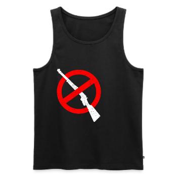 Anti Armes ANTI Guerre Armes Chasse Armes - Débardeur bio Premium Homme - noir - Devant - AI Model Male 178 light (178cm)