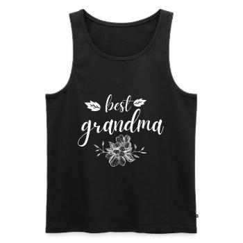 Grand-mère. Cadeau de grand-mère - Débardeur bio Premium Homme - noir - Devant - AI Model Male 178 light (178cm)