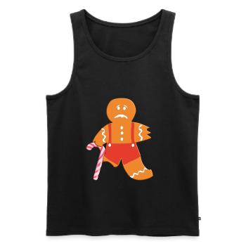 Bonhomme en pain d'épice blessé - un beau cadeau! - Débardeur bio Premium Homme - noir - Devant - AI Model Male 178 light (178cm)
