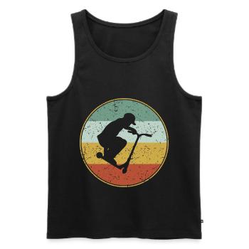 Vintage Stunt Scooter Tretroller Jungs Geschenk - Männer Premium Bio Tank Top - Schwarz - Vorne - Michal (187cm)