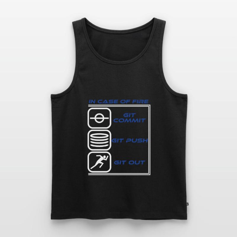 "Im Falle eines Feuers Git Commit Git Push Git Männer Premium Bio Tank Top