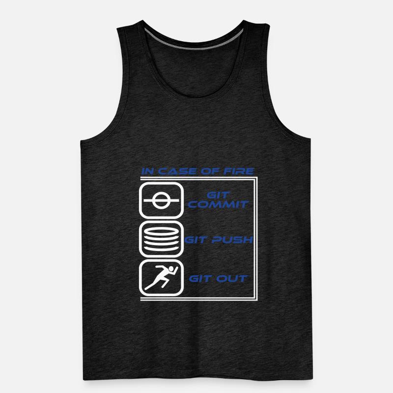 "En cas de feu Git Commit Git Push Git Out" Débardeur bio Premium Homme