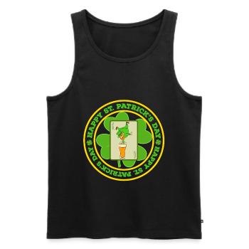 Guys! Have This St. Patrick's Tee Saying "Happy - Men's Premium Organic Tank Top - black - Front - Michal (187cm)