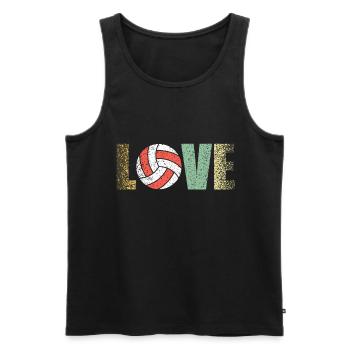 SportTStück für sportliches Sie "lieben" - Männer Premium Bio Tank Top - Schwarz - Vorne - Michal (187cm)