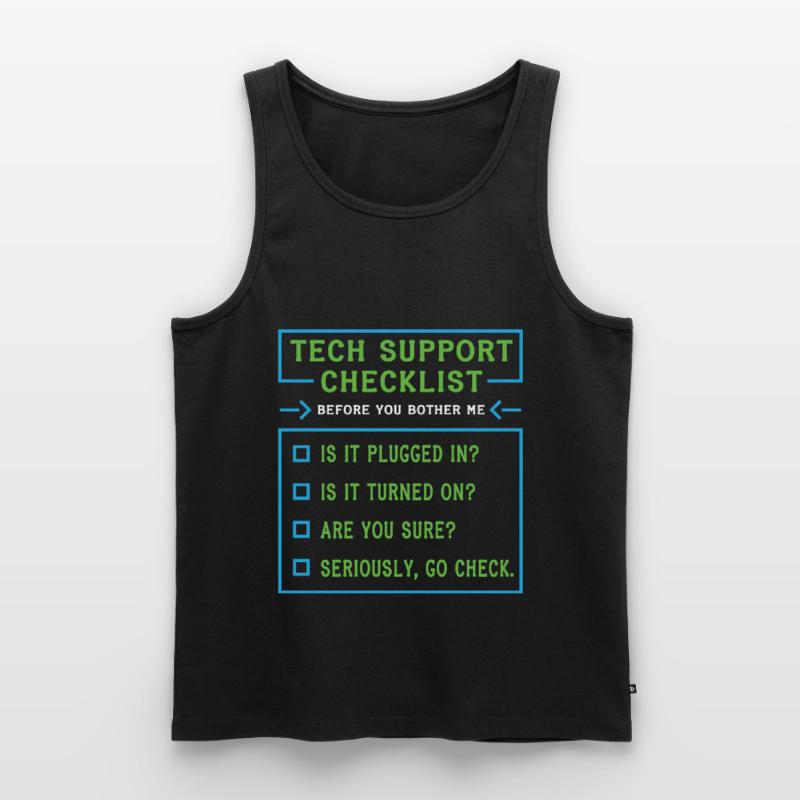 Tech Support Checklist Coding Shirt For Männer Premium Bio Tank Top